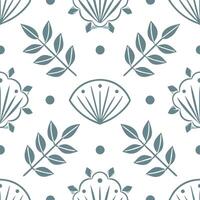 Scandinavian Folk Art seamless tile pattern with muted pastels and traditional Nordic motifs for minimalist decor concept as Muted pastel Scandinavian folk motifs arranged seamless Clean Set 2 vector