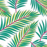 Retro tropical seamless pattern with palm leaves and vibrant colors for summer designs concept as Vibrant retro tropical pattern featuring palm leaves and bright colors perfect for Clean Set 2 vector