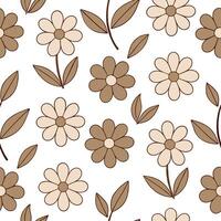 Retro summer flowers seamless pattern with vintage florals and muted earth tones for a nostalgic summer design concept as Nostalgic summer flower pattern with retro florals and mut Clean Set 2 vector