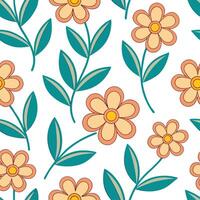 Retro spring floral seamless pattern with bright colors and stylized blooms for vintage inspired designs concept as Retro floral pattern with stylized blooms and vibrant spring col Clean Set 2 vector