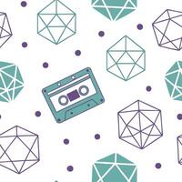 Retro polygon seamless pattern cool tones on white background ideal for calming designs concept as Designing seamless tile with retro polygons in cool tones on white background for Clean vector