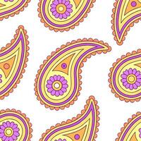 Retro paisley seamless pattern with vibrant colors and swirling designs for dynamic projects concept as Dynamic retro paisley pattern featuring vibrant colors and swirling designs Clean Set 2 vector