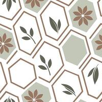 Retro polygon seamless pattern muted earth tones on white background great for natural designs concept as Creating seamless tile with retro polygons in muted earth tones on white b Clean vector