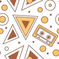 Retro geometric seamless tile pattern warm tones on white background perfect for inviting designs concept as Creating seamless tile with retro geometric patterns in warm tones on w Clean Set 2 vector