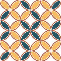 Retro geometric seamless tile pattern split complementary colors on white background perfect for balanced designs concept as Creating seamless tile with retro geometric patterns in Clean vector