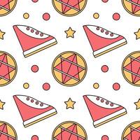 Retro geometric seamless tile pattern warm tones on white background perfect for inviting designs concept as Creating seamless tile with retro geometric patterns in warm tones on w Clean vector