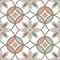 Retro geometric seamless tile pattern muted earth tones on white background ideal for natural elegance designs concept as Designing seamless tile with retro geometric patterns in m Clean vector