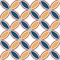 Retro geometric seamless tile pattern jewel split complementary colors on white background ideal for balanced luxe designs concept as Designing seamless tile with retro geometric p Clean vector