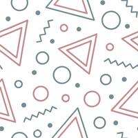 Retro geometric seamless tile pattern complementary colors on white background perfect for vibrant spaces concept as Creating seamless tile with retro geometric patterns in complem Clean Set 3 vector