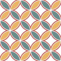 Retro geometric circles seamless pattern with overlapping shapes and vibrant hues for playful designs concept as Playful retro geometric circles pattern featuring overlapping shape Clean Set 2 vector