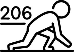 Rear view of man preparing to run on athletics track with 2026 engraving symbolizing Happy New Year goal setting success and new year preparations concept as Rear view of man prep Clean vector