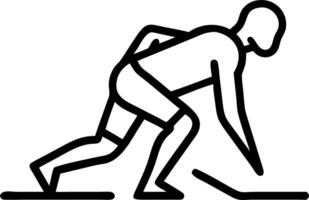 Rear view runner on 2026 track harnessing new year energy poised for challenges and unstoppable forward drive concept as Man preps for race into 2026 determined to conquer fresh h Clean vector