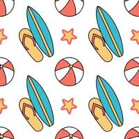 Playful summer seamless pattern with beach balls and vibrant tropical colors for a fun sunny atmosphere concept as Fun summer pattern with beach balls and vibrant tropical colors p Clean Set 4 vector
