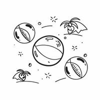 Playful summer seamless pattern with beach balls and vibrant tropical colors for a fun sunny atmosphere concept as Fun summer pattern with beach balls and vibrant tropical colors p Clean vector
