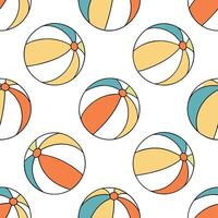 Playful summer seamless pattern with beach balls and vibrant tropical colors for a fun sunny atmosphere concept as Fun summer pattern with beach balls and vibrant tropical colors p Clean Set 2 vector