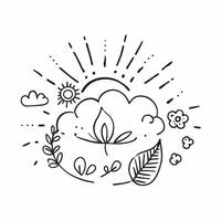 Playful spring sunshine seamless pattern with bright rays and whimsical clouds for fun energetic designs concept as Fun spring sunshine pattern with bright rays and whimsical cloud Clean Set 4 vector
