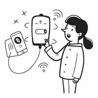 Person with smart speaker and digital assistant overlay symbolizing voice controlled smart living in double exposure with copy space concept as A person intertwined with a smart s Clean vector