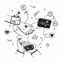 Pet owner with digital health monitoring tools and tech overlay symbolizing tech driven pet health in double exposure with copy space concept as A pet owner intertwined with digit Clean vector