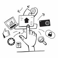 Person with smart security system and tech overlay symbolizing home security management in double exposure with copy space concept as A person intertwined with a smart security sy Clean vector