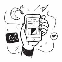 Person with digital wellness tracker and tech overlay symbolizing wellness focused smart living in double exposure with copy space concept as A person intertwined with a digital w Clean vector