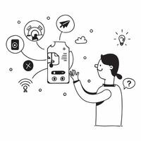 Person with automated pet water dispenser and tech overlay symbolizing smart pet hydration in double exposure with copy space concept as A person intertwined with an automated pet Clean vector
