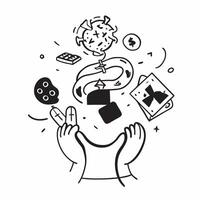 Person with a modern kitchen tablet and gourmet meal overlay symbolizing tech driven culinary lifestyle in double exposure with copy space concept as A person intertwined with a m Clean vector