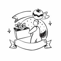 Person with a local market fresh fruits and tote bag overlay symbolizing American farmers market shopping in double exposure with copy space concept as A person intertwined with a Clean vector