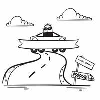 Person with a convertible coastal highway and sunglasses overlay symbolizing coastal road trip with copy space concept as A person intertwined with a convertible coastal highway a Clean vector