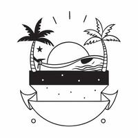 Person with a beach sunset hammock and campfire overlay symbolizing beach camping with copy space concept as A person intertwined with a beach sunset hammock and campfire represen Clean vector