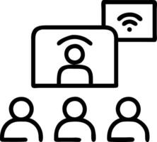 People online conference for meeting with remote technology working and people work from home and business smart working online connect anywhere concept as Depicts people att Clean vector