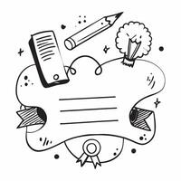 Notebook Border with Ruler and First Day of School Wording concept as An intricately designed border frame featuring an open notebook a ruler and a pencil The words First Day of S Clean Set 5 vector