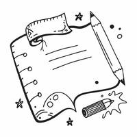 Notebook Border with Ruler and First Day of School Wording concept as An intricately designed border frame featuring an open notebook a ruler and a pencil The words First Day of S Clean vector