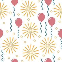 New Year seamless pattern with sparkling fireworks colorful balloons and elegant streamers for a dazzling celebration look concept as Dazzling New Year pattern with sparkling firew Clean Set 2 vector