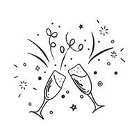 New Year seamless pattern with gold confetti sparkling stars and champagne glasses for an upscale New Year Eve look concept as Upscale New Year pattern with gold confetti sparkling Clean vector