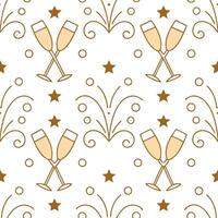 New Year seamless pattern with gold 2023 numbers sparkling stars and celebratory elements for a refined celebration feel concept as Refined New Year pattern with 2023 numbers spark Clean Set 2 vector