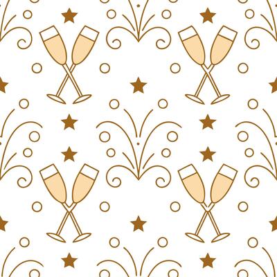 New Year seamless pattern with gold 2023 numbers sparkling stars and celebratory elements for a refined celebration feel concept as Refined New Year pattern with 2023 numbers spark Clean Set 2