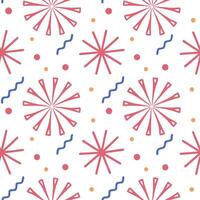 New Year seamless pattern with decorative 2023 numbers fireworks and party decorations for a festive year end design concept as Festive year end New Year pattern with the number 20 Clean Set 2 vector