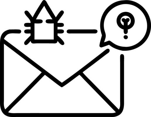 New email notification displaying inbox alert spam virus warning email security protection icons and junk mail compromised information concept as Visual of new email notifications Clean