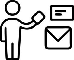 New messages mobile phone hands businessman opening inbox email communication copy space concept as Businessman uses smartphone to open inbox and check pending email messages symbo Clean vector