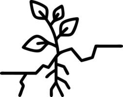 new life concept seedling growing sprout tree business development symbolic weed growing crack pavement concept as Tiny plant emerges resiliently through concrete crack representin Clean vector