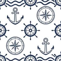 Nautical frame seamless tile pattern with maritime motifs and sea inspired elements concept as Maritime nautical frames create seamless tile patterns with sea inspired motifs addin Clean vector