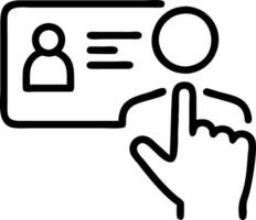 Marketing plan businessman touches screen to create buyer persona illustrating marketing plans strategies to target customers behavior analysis personalization customer centric app Clean vector