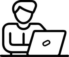 Man writing resume and CV in home office with laptop before sending for new work typing curriculum vitae for job application concept as Man writing resume and CV in home office wit Clean vector