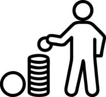 Man stacking coins by hand illustrating finance investment management portfolio diversification risk distribution and increasing investment opportunities concept as Businessmans h Clean vector