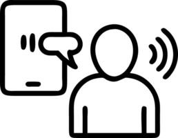 Man uses voice assistant on smartphone to access information applications write messages and send communications concept as Man interacts with smartphone voice assistant to access Clean vector