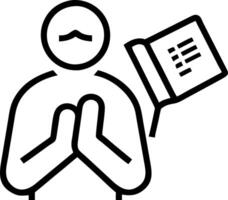 Man worship praying for gods blessing wishing for a better life holding hands praying to god with Bible in Christian life crisis prayer concept concept as Man prays for Gods blessi Clean vector