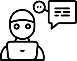 Man using AI technology tools for chatbot image generation coding data analysis supported by smart robot AI software on website concept as Man utilizes AI tools on websitesoftwar Clean vector