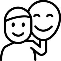 man covering face smiling face emoticon copy space concept as A man holds a smiling face emoticon over his face symbolizing anonymity happiness and emotional connection in a minima Clean vector