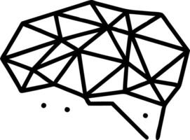 Low poly brain symbolizing wisdom with abstract image of human brain low polygonal wireframe blue illustration on dark background with lines and dots concept as Low poly bra Clean vector