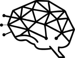 Low poly brain symbolizes wisdom through abstract image featuring wireframe blue illustration with lines and dots on dark background concept as Low poly brain symbolizes wis Clean vector